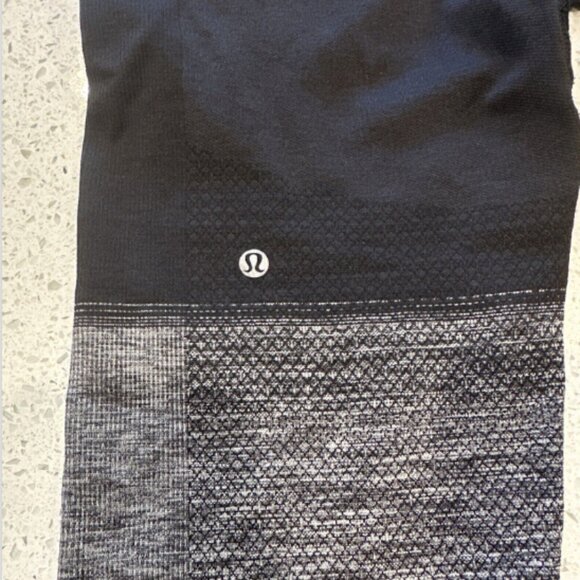 LULULEMON 8 Seamlessly Street Heathered Black Cropped Leggings High Compression - Picture 11 of 13